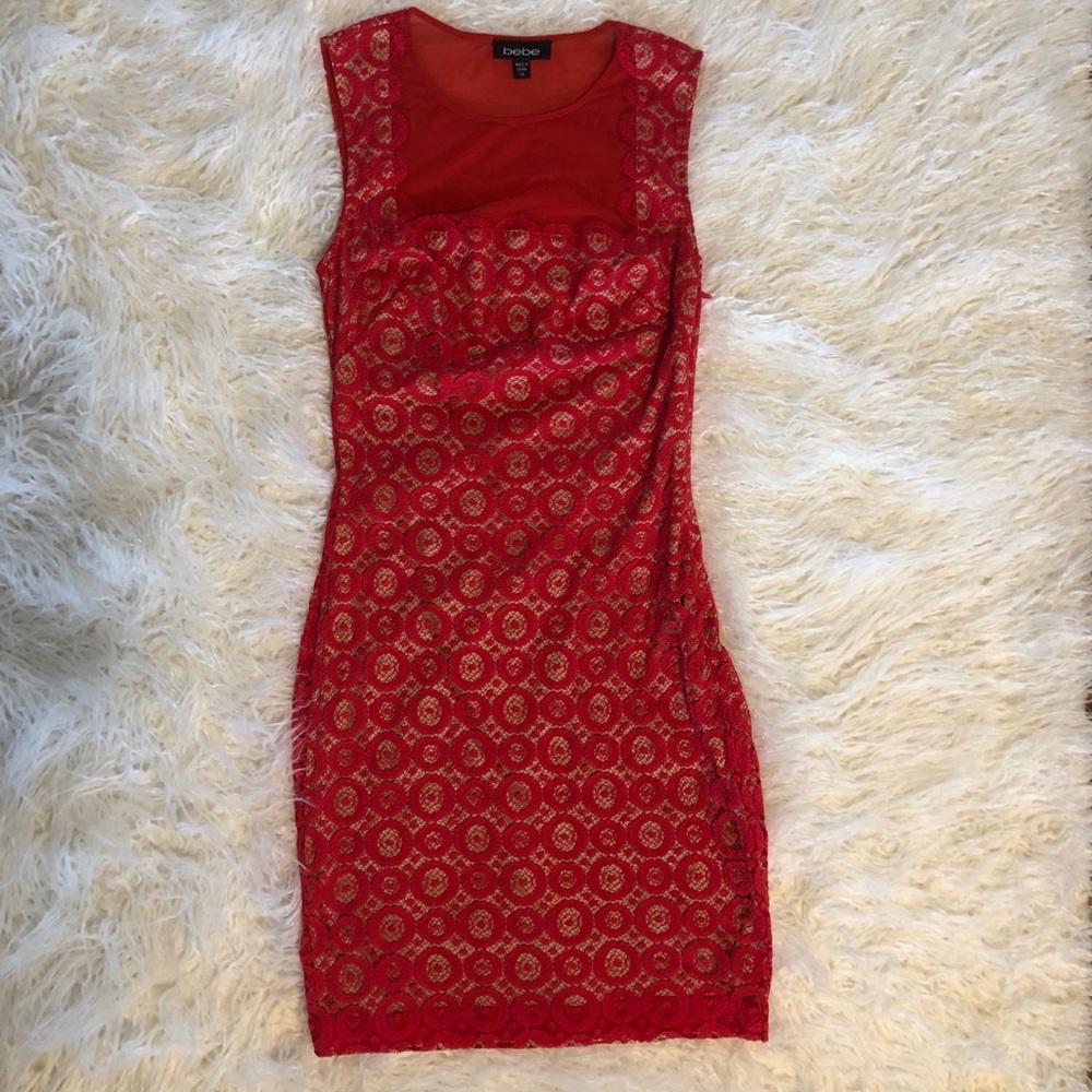 Bebe Red Lace Dress